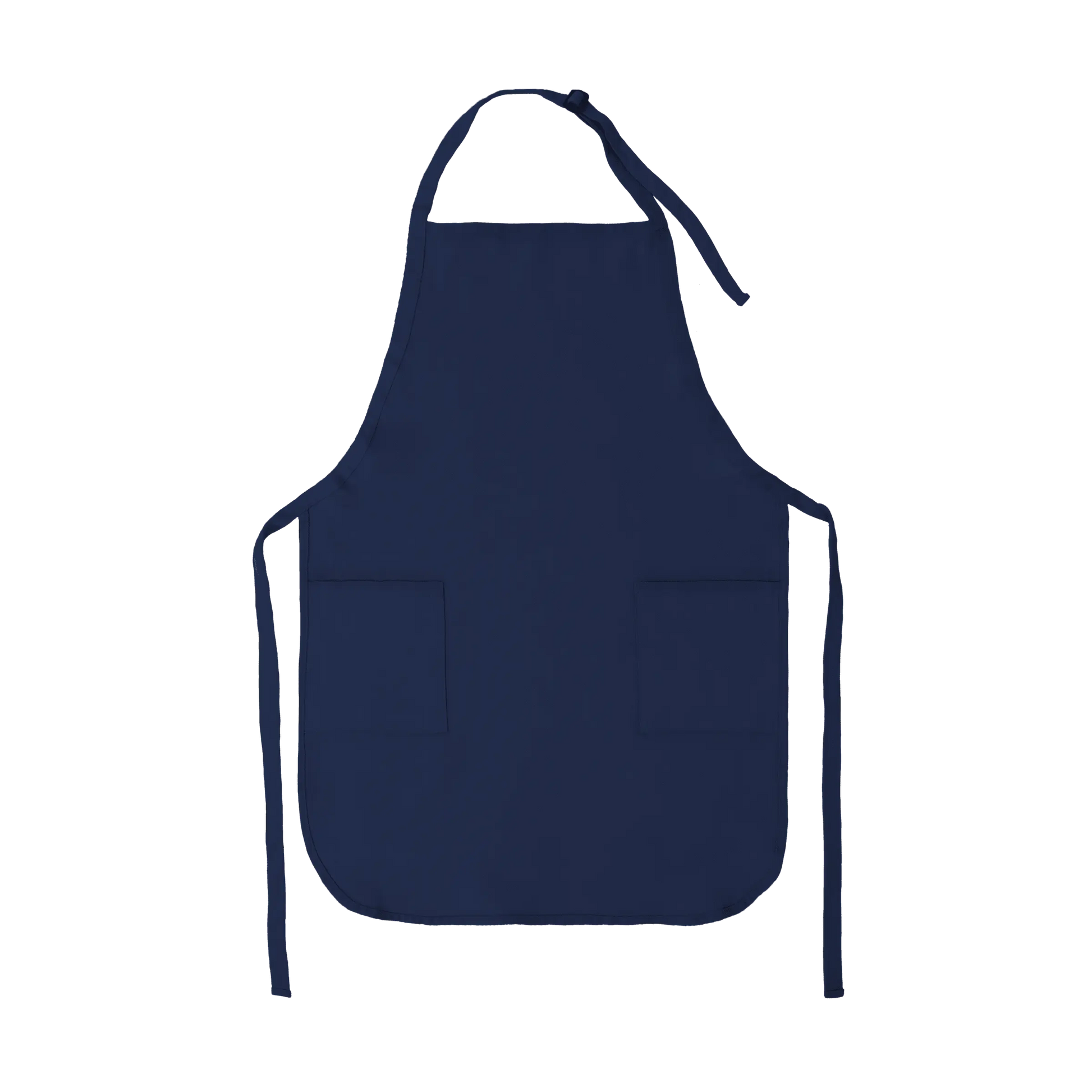 Apron with Patch Pockets Adjustable Neck Strap With Buckle - Navy Blue / Adult - Apron