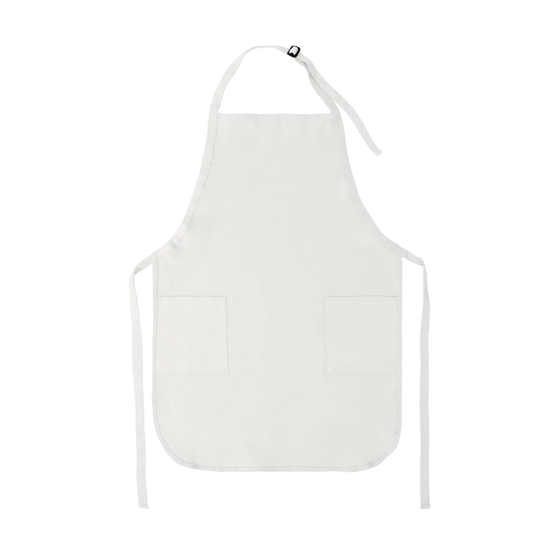 Apron with Patch Pockets Adjustable Neck Strap With Buckle - White / Adult - Apron